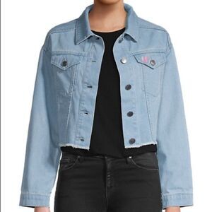Cupcakes and Cashmere Crop Denim Heart Jacket NWT